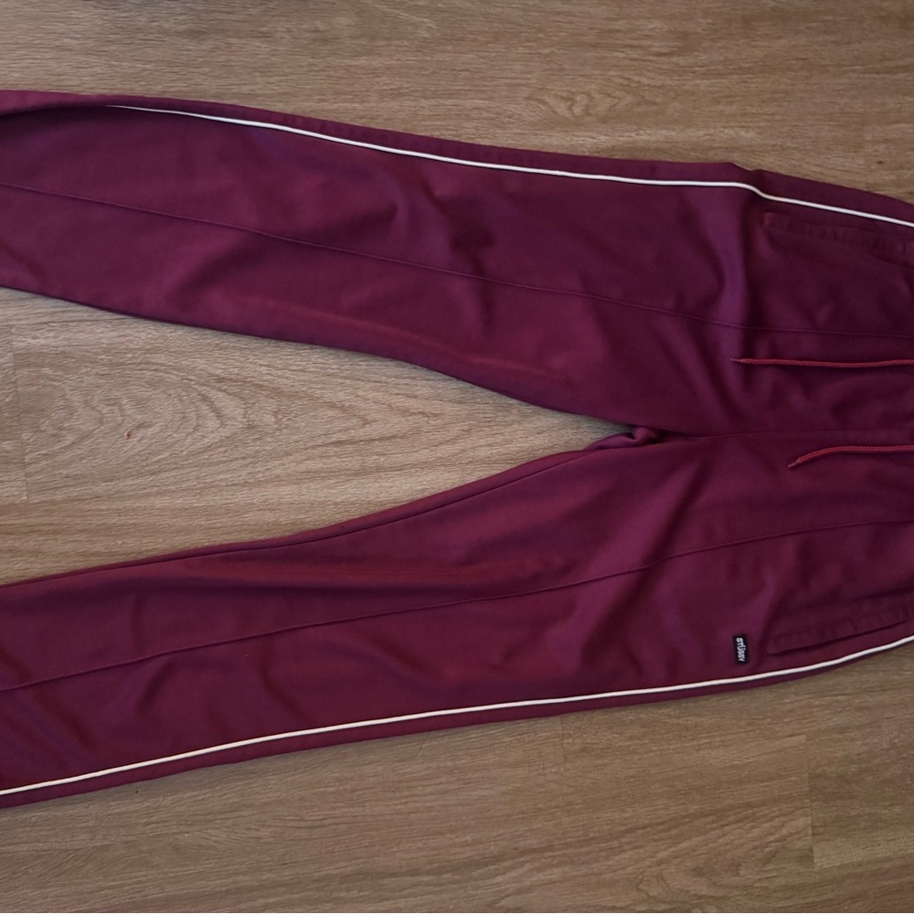 Stussy Red Track Pants with Side Stripes